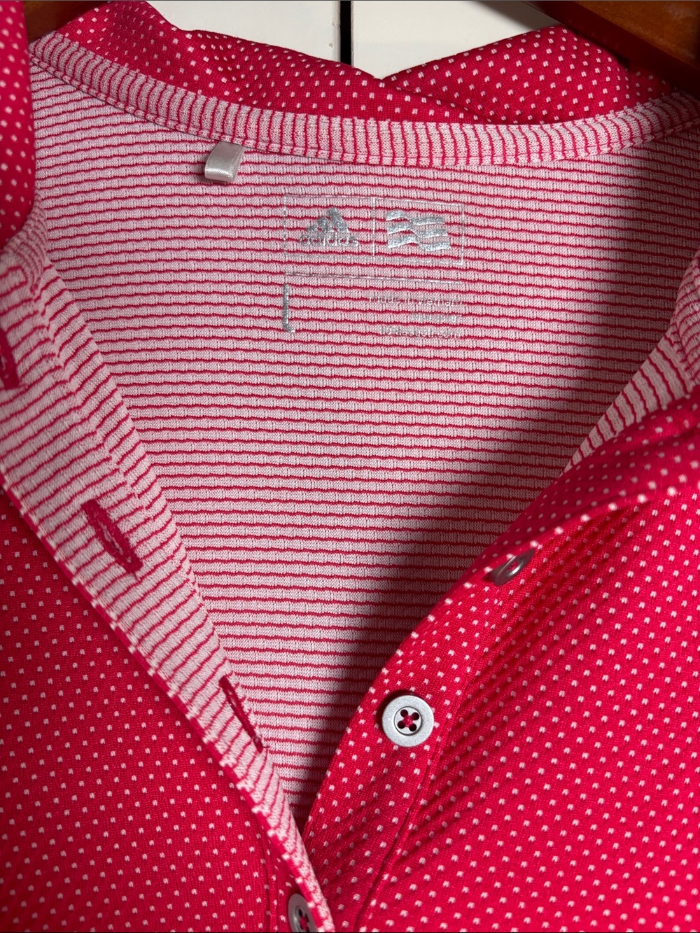 adidas Hot Pink Microdot Golf Polo - Picture 4 of 7